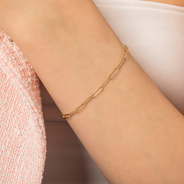 Тонкий браслет из желтого золота "Звенья" (арт. 325420ж) – изображение 2