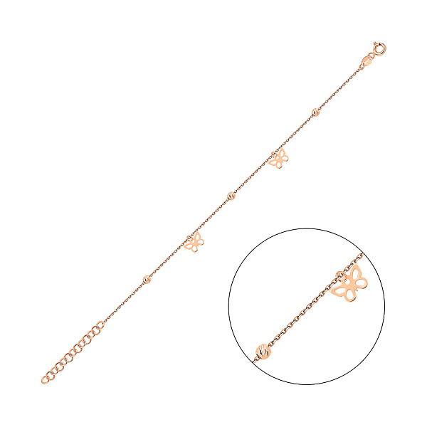 Браслет з червоного золота з підвісками (арт. 326994) – зображення 1