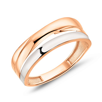 Фото Каблучка з червоного та білого золота (арт. 155678кб)