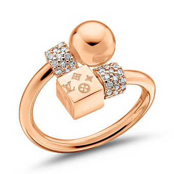 Незамкнутое золотое кольцо с фианитами (арт. 156371)