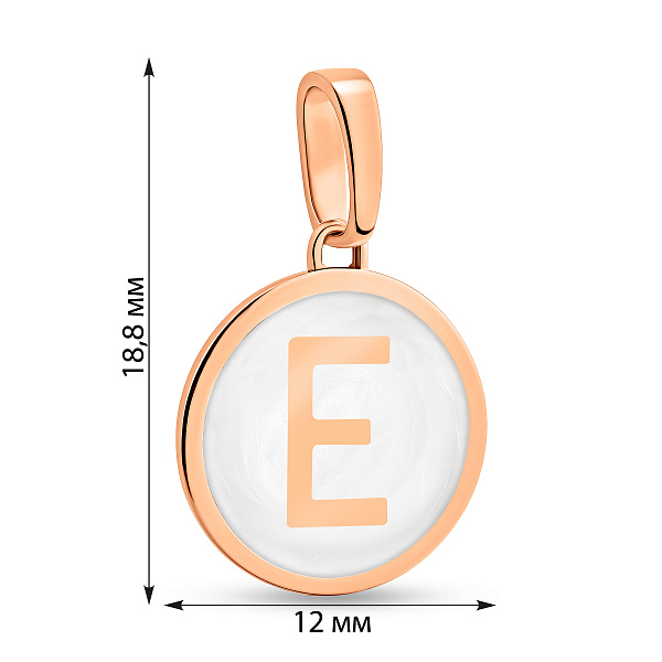 Золотая подвеска Буква Е с эмалью (арт. 440991еп) – изображение 3
