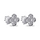 Серебряные серьги Клевер с фианитами (арт. 7518/6921/8) – изображение 1