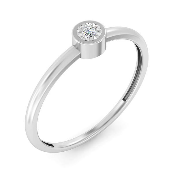 Кольцо из белого золота с бриллиантом (арт. К011286б) – изображение 1