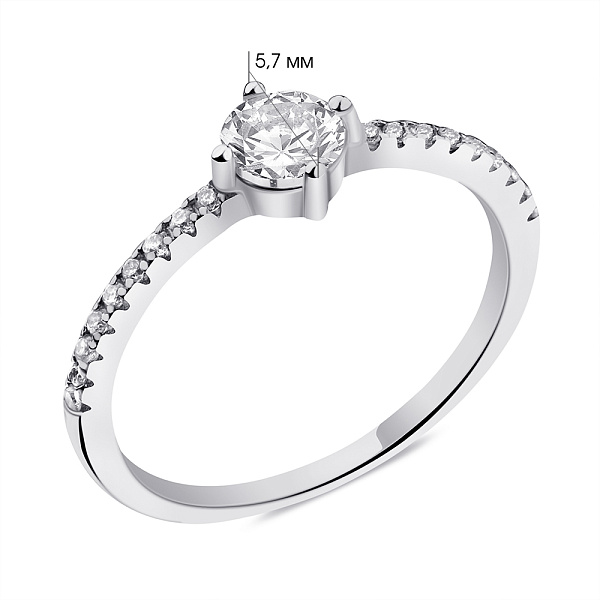 Кольцо из серебра с фианитами (арт. 7501/6409) – изображение 2
