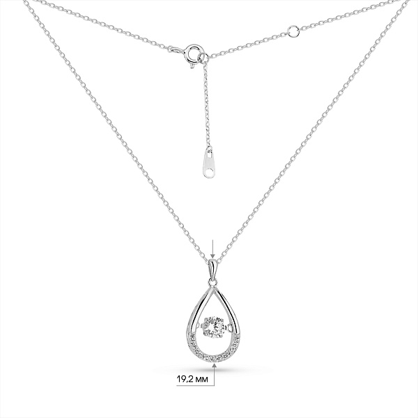Серебряное колье Капля с фианитами (арт. 7507/2281) – изображение 3