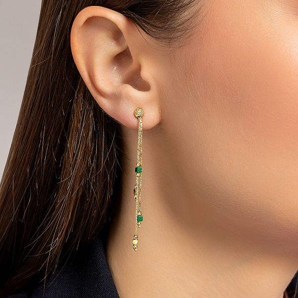 Золотые серьги с малахитом Francelli (арт. 1091833жмлх) – изображение 2