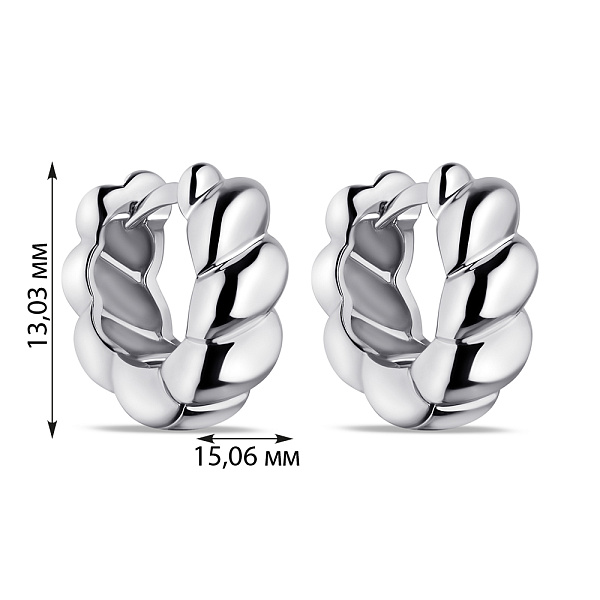 Серебряные серьги без камней (арт. 7502/9355/15) – изображение 2