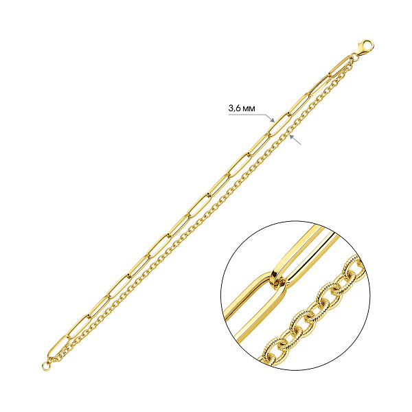 Браслет из желтого золота Звенья (арт. 3261017ж) – изображение 3