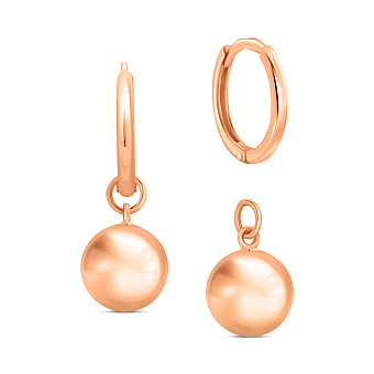Сережки Шарики из красного золота (арт. 1101031)