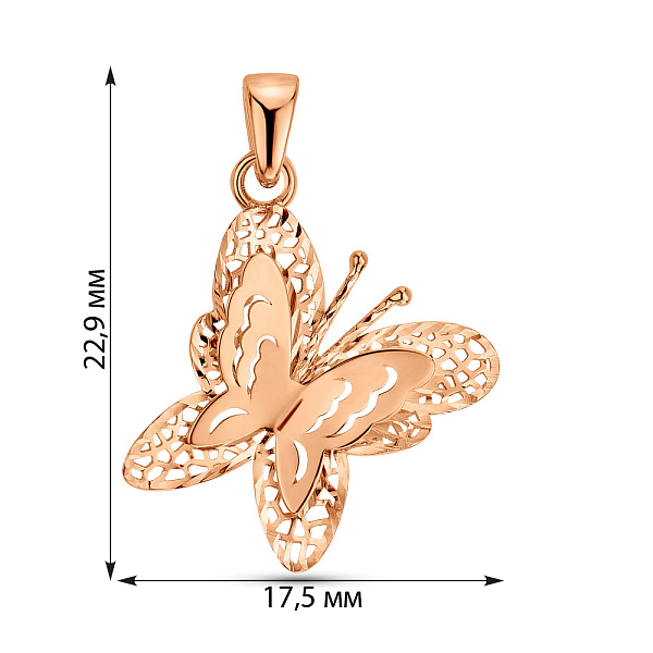Золотая подвеска Бабочка (арт. 424904) – изображение 3
