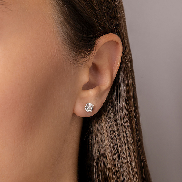 Золотые серьги-пусеты с бриллиантами (арт. Т01116214046б) – изображение 3