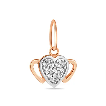 Кулон з комбінованого золота з фіанітами (арт. 423947)