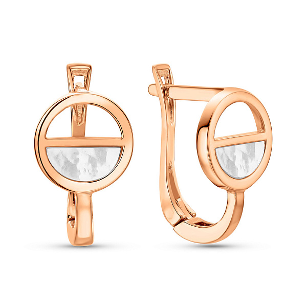 Серьги Лýна из красного золота с перламутром (арт. 109514п) – изображение 1
