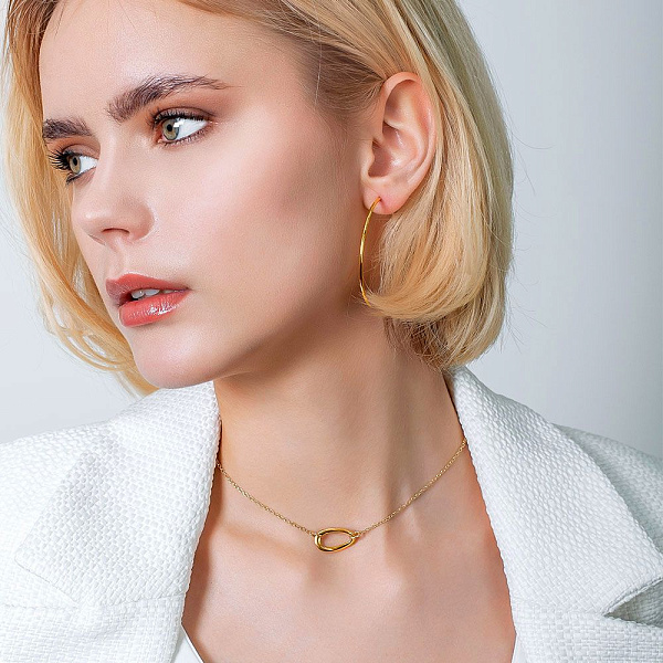 Серьги-конго из желтого золота  (арт. 100023/70ж) – изображение 2