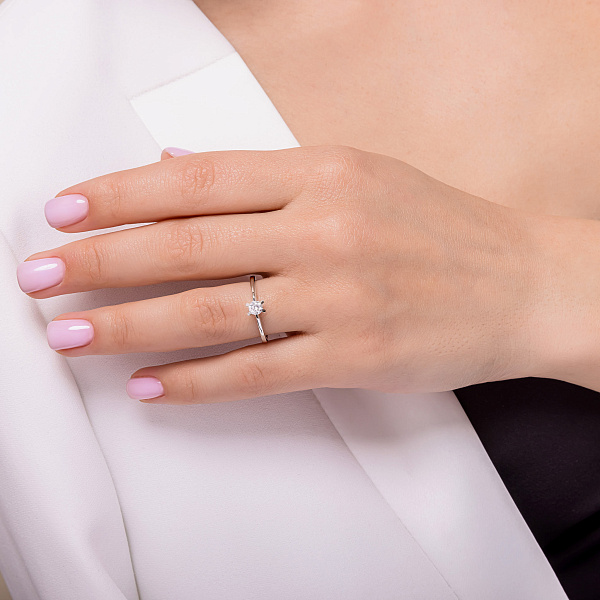 Помолвочное кольцо из золота с бриллиантом (арт. К341411020б) – изображение 3