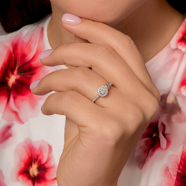 Золотое кольцо с бриллиантами (арт. К341432040б) – изображение 3