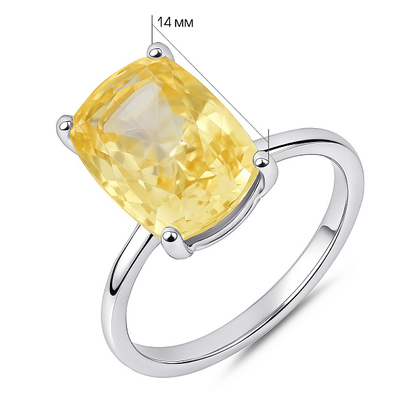 Срібна каблучка з великим фіанітом (арт. 7501/2184874цж) – зображення 2