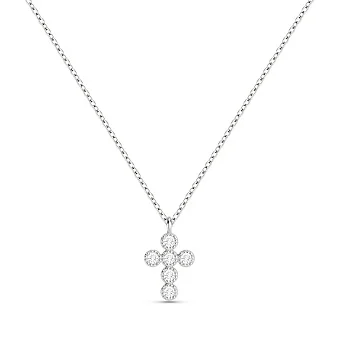 Срібне кольє Хрестик з фіанітами (арт. 7507/2339)