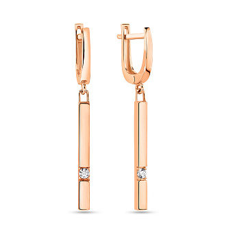 Довгі золоті сережки з фіанітами (арт. 108368)