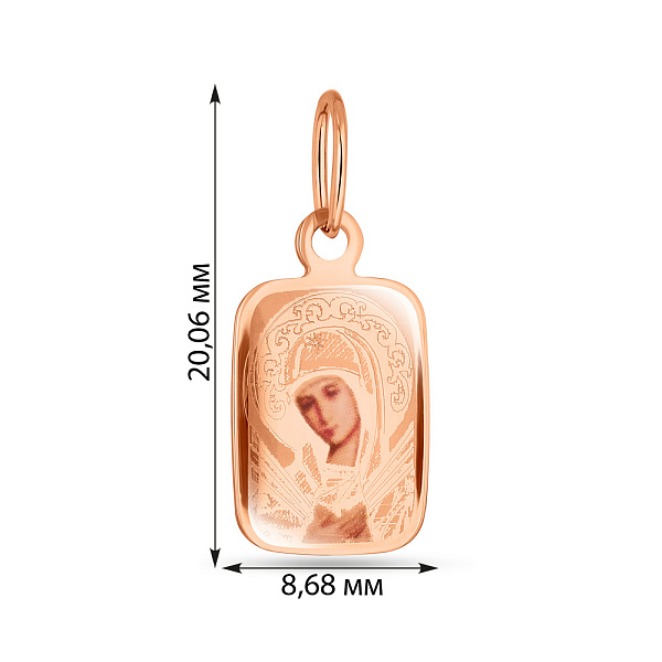 Золотая ладанка "Божья Матерь Семистрельная" (арт. 422245С) – изображение 2