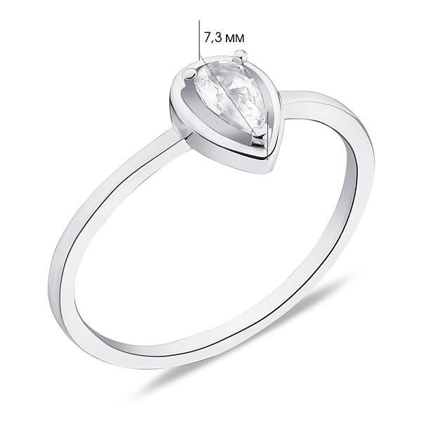 Кольцо из серебра с фианитом (арт. 7501/6079) – изображение 2
