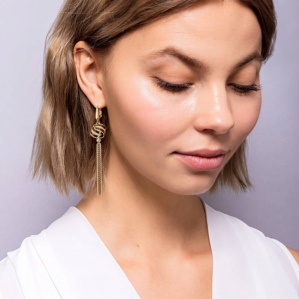 Длинные золотые серьги Francelli (арт. 1091357жкр) – изображение 3