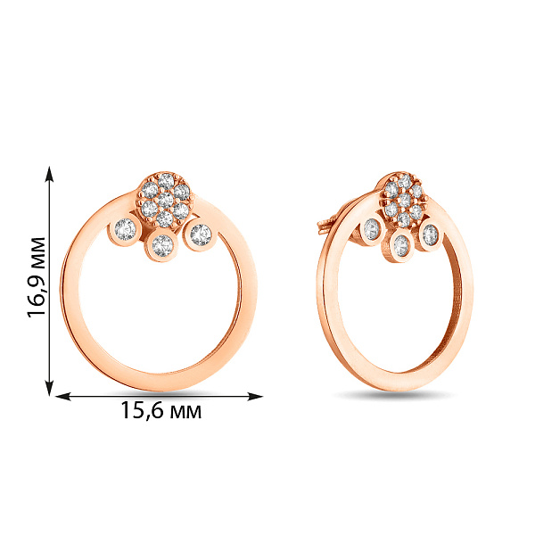 Золотые серьги с россыпью фианитов (арт. 109621) – изображение 2