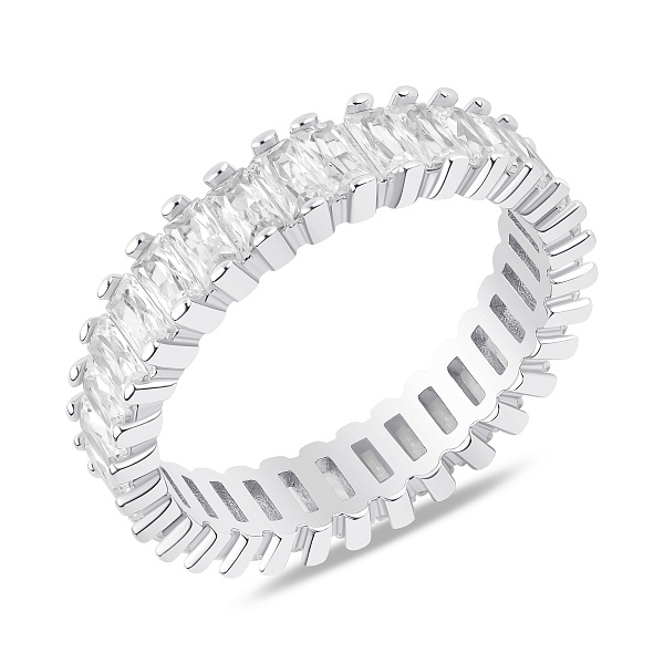 Серебряное широкое кольцо с фианитами (арт. 7501/6500) – изображение 1