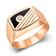 Фото Золотая печатка с фианитом (арт. 180516еч)