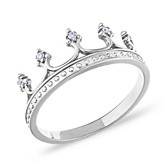 Золотое кольцо Корона с фианитами (арт. 140720б)