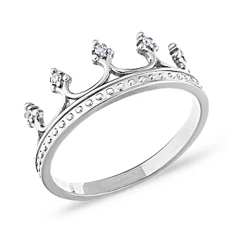 Золота каблучка Корона з фіанітами (арт. 140720б)