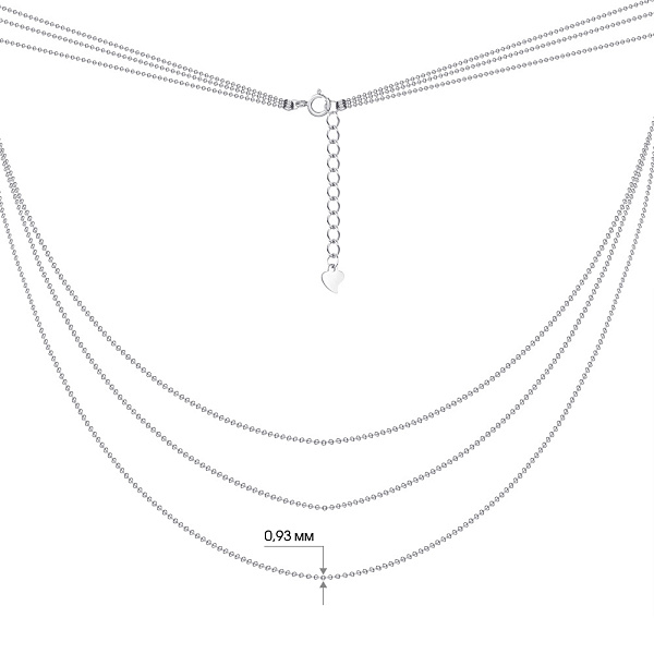 Многослойное колье из серебра (арт. 7507/1219) – изображение 2
