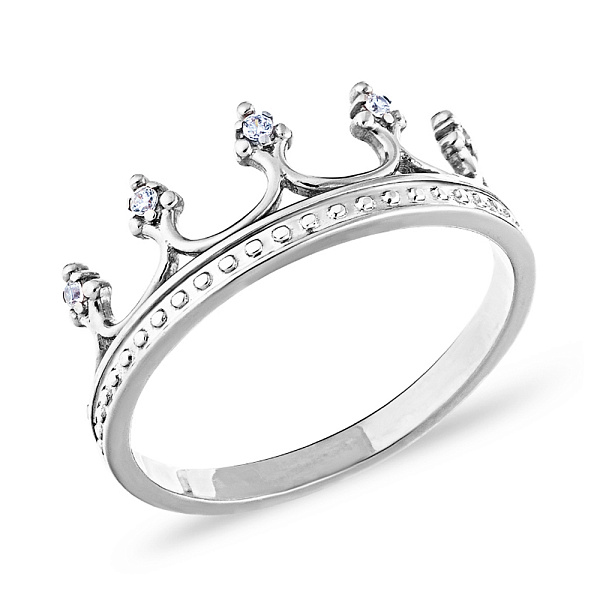 Золота каблучка Корона з фіанітами (арт. 140720б) – зображення 1