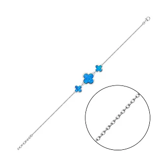 Срібний браслет з опалом (арт. 7509/4243Пос)
