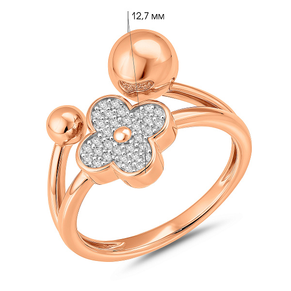 Золотое кольцо с фианитами (арт. 141324) – изображение 5