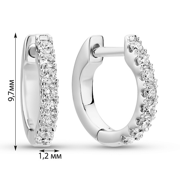 Золотые серьги с дорожкой из бриллиантов (арт. С341447020б) – изображение 2