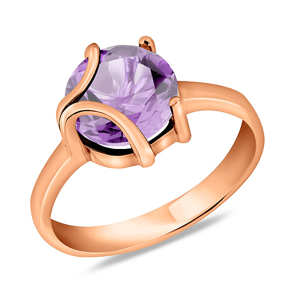 Каблучка золота з аметистом (арт. 153527А) – зображення 1