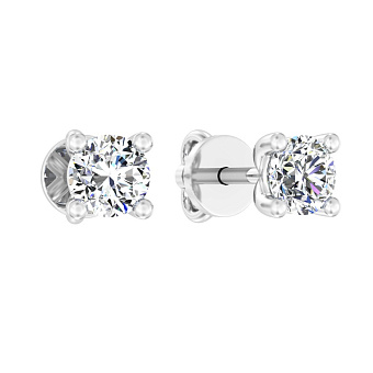 Фото Сережки-пусети з золота з діамантами (арт. Т01116206026б)