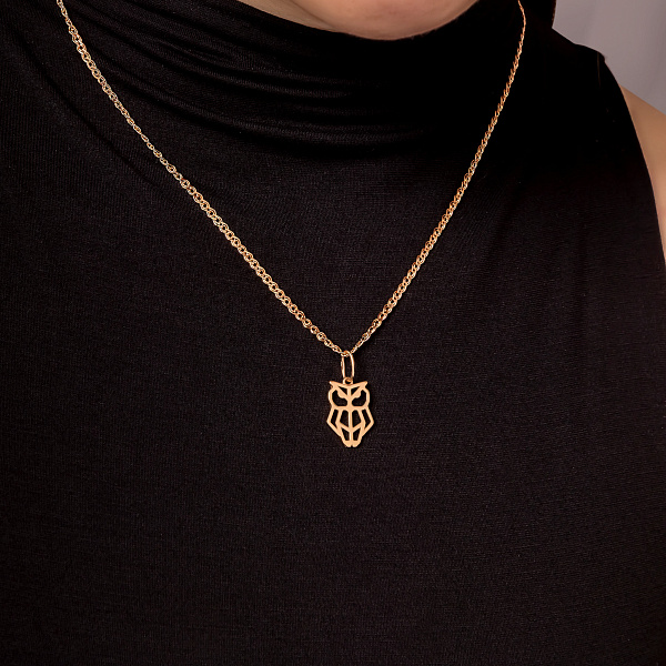 Золотой подвес Сова без камней (арт. 424502) – изображение 2