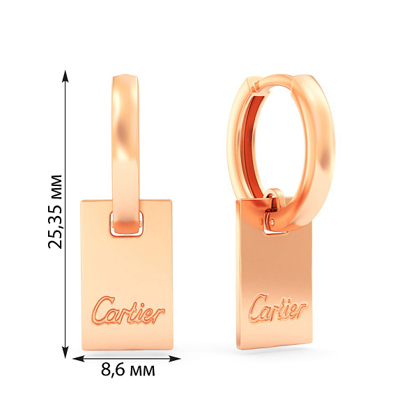 Сережки з червоного золота (арт. 1101238) – зображення 2