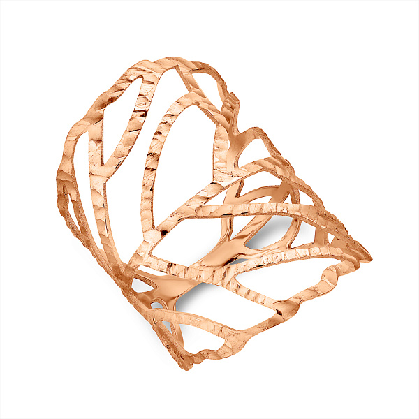 Широкое золотое кольцо с алмазной гранью (арт. 1401139а) – изображение 1