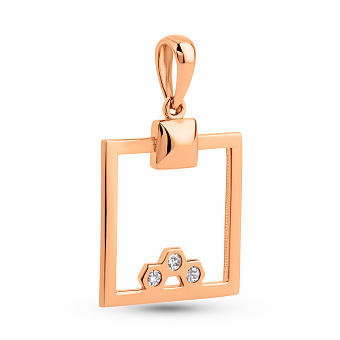 Кулон из красного золота с фианитами (арт. 424711)