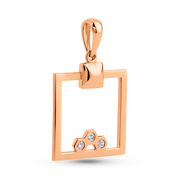 Кулон из красного золота с фианитами (арт. 424711) – изображение 1