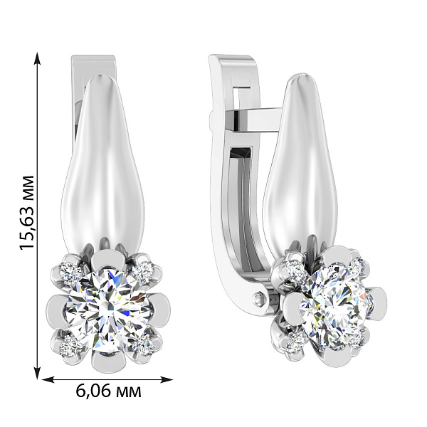 Золотые серьги с фианитами (арт. 111015б) – изображение 3