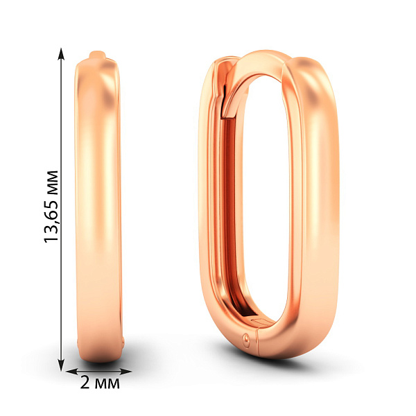 Серьги из красного золота (арт. 1101090) – изображение 4