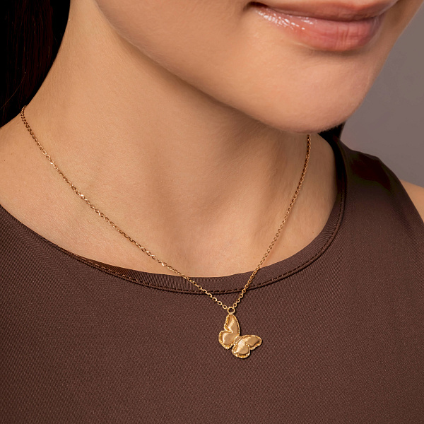 Золотое колье Бабочка Francelli (арт. 352450ж) – изображение 3