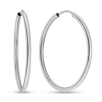 Серьги-кольца из белого золота (арт. 122600/35б)
