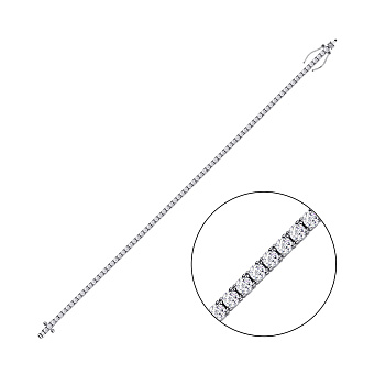 Тенісний браслет зі срібла з фіанітами (арт. 7509/1844/2)