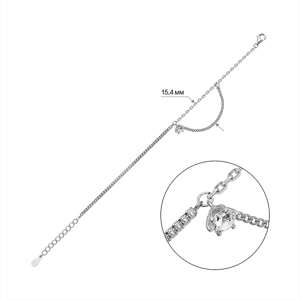 Серебряный браслет с дорожкой из фианитов (арт. 7509/4916) – изображение 2