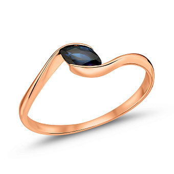 Каблучка з червоного золота з сапфіром (арт. 1401086Пс)